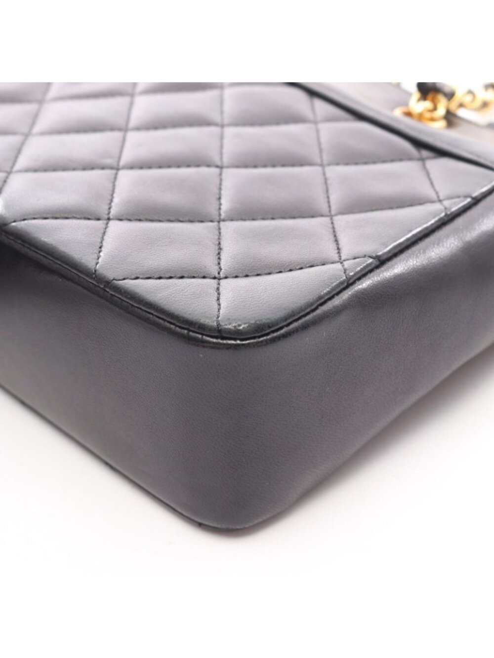 Chanel Handbag Quilted Black Lambskin Chain Bag - Picture 11 of 14